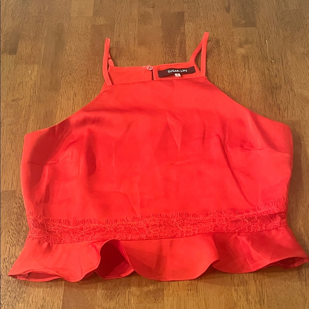 Sugarlips Vibrant Red Crop Top